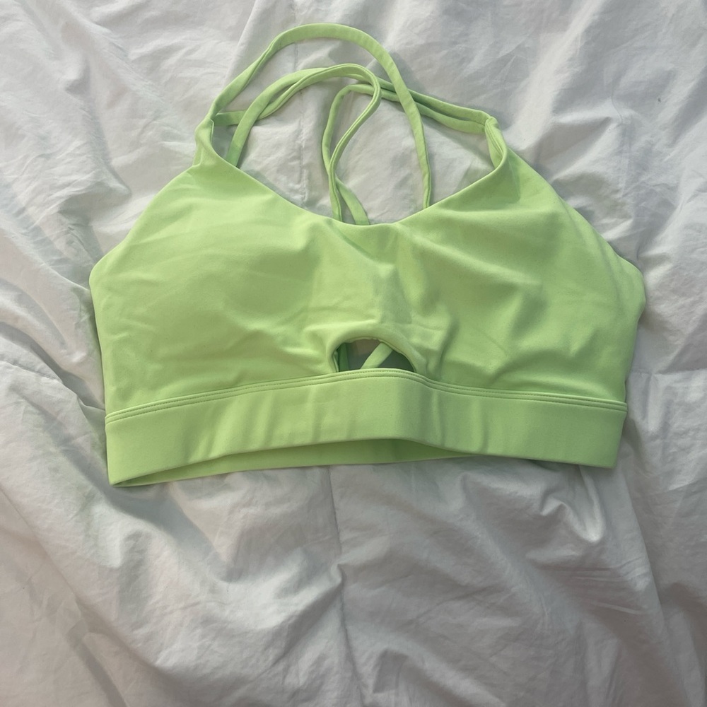 Vibrant Green Racerback Sports Bra with Elastic Support